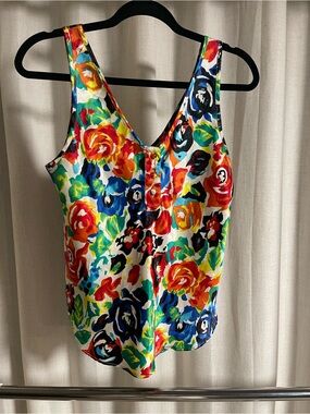 Victorias Secret Floral V-Neck Tank Top - Multicolor